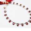 Natural Rhodolite Garnet Faceted Pear Drop Beads Strand Length 6.5 Inches and Size 6mm to 8mm approx.